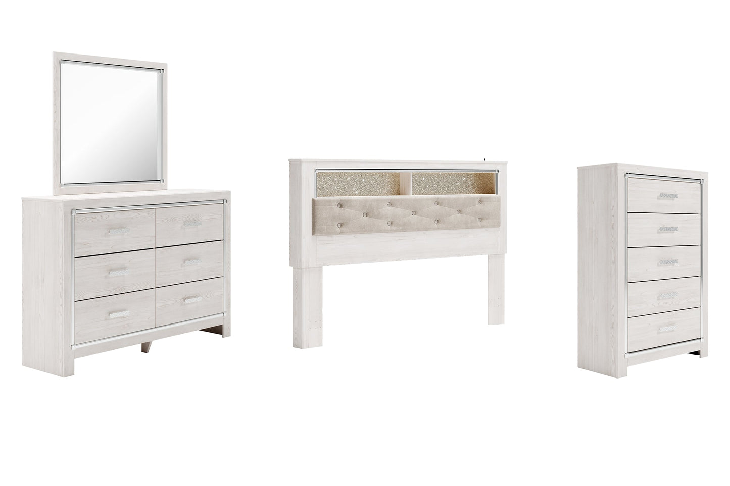 Altyra King Bookcase Headboard with Mirrored Dresser and Chest Furniture Mart - online today or in-store at our location in Duluth, Ga. Furniture Mart Georgia. View our lowest price today. Shop Now.
