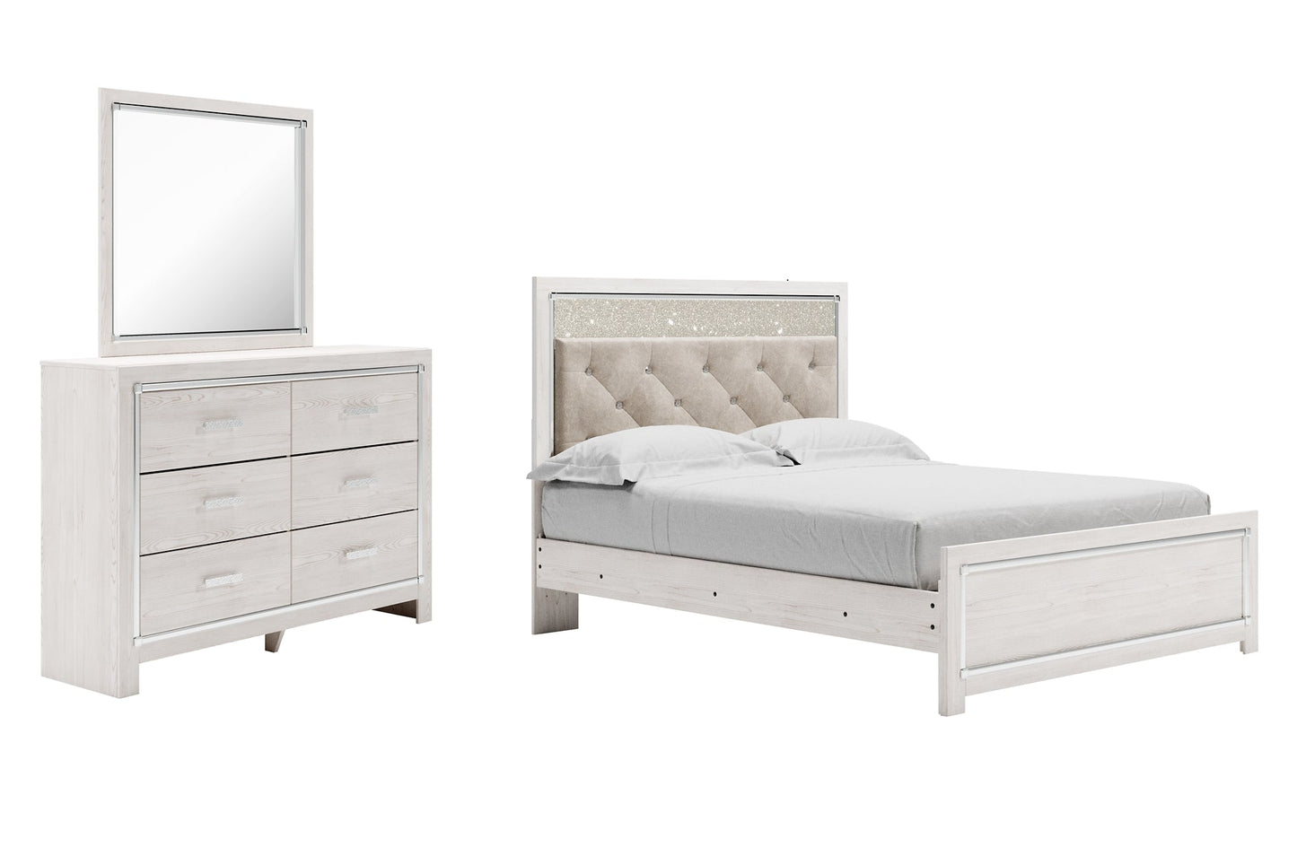 Altyra Queen Panel Bed with Mirrored Dresser Furniture Mart - online today or in-store at our location in Duluth, Ga. Furniture Mart Georgia. View our lowest price today. Shop Now.