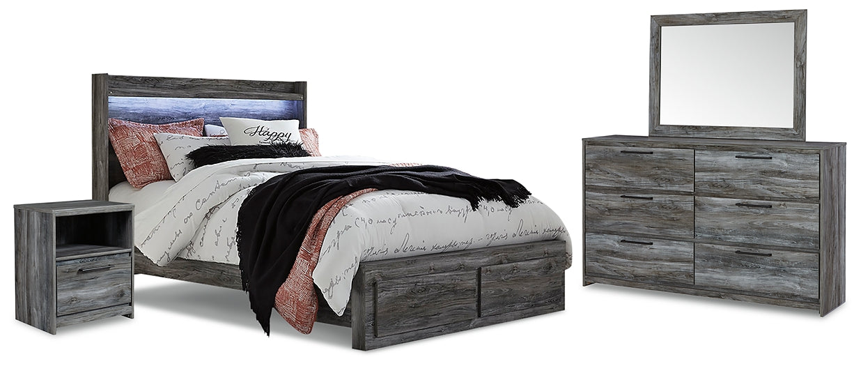 Baystorm Queen Panel Bed with 2 Storage Drawers with Mirrored Dresser and Nightstand Furniture Mart - online today or in-store at our location in Duluth, Ga. Furniture Mart Georgia. View our lowest price today. Shop Now.
