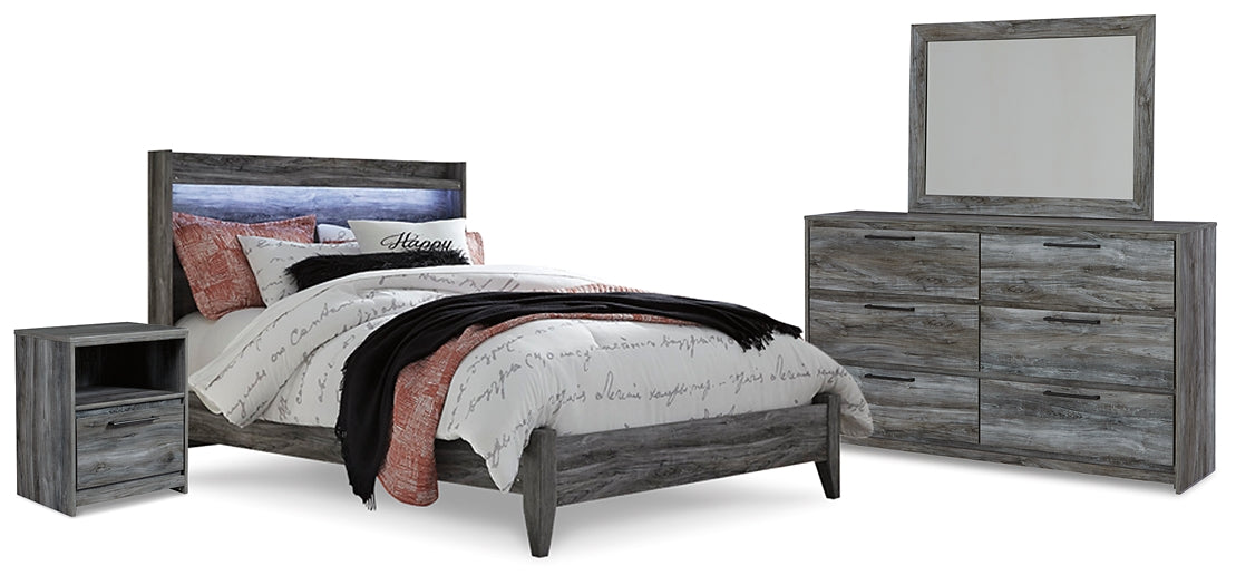 Baystorm Queen Panel Bed with Mirrored Dresser and Nightstand Furniture Mart -  online today or in-store at our location in Duluth, Ga. Furniture Mart Georgia. View our lowest price today. Shop Now. 