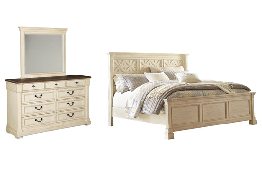 Bolanburg King Panel Bed with Mirrored Dresser Furniture Mart -  online today or in-store at our location in Duluth, Ga. Furniture Mart Georgia. View our lowest price today. Shop Now. 
