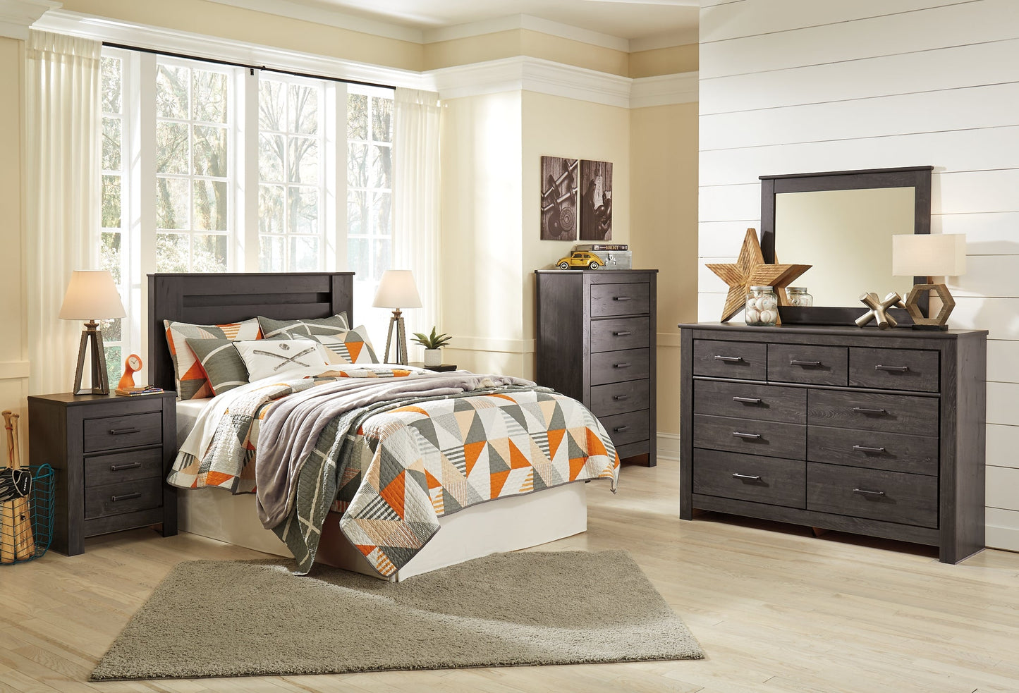 Brinxton Full Panel Headboard with Mirrored Dresser, Chest and Nightstand Furniture Mart - online today or in-store at our location in Duluth, Ga. Furniture Mart Georgia. View our lowest price today. Shop Now.