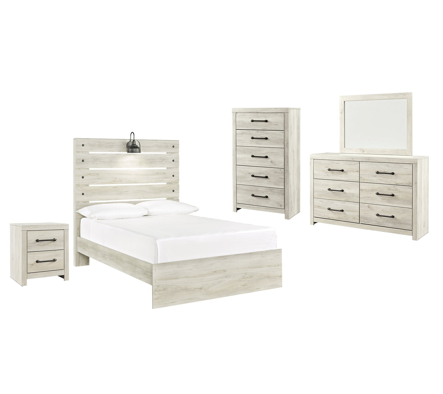 Cambeck Queen Panel Bed with Mirrored Dresser, Chest and Nightstand Furniture Mart -  online today or in-store at our location in Duluth, Ga. Furniture Mart Georgia. View our lowest price today. Shop Now. 