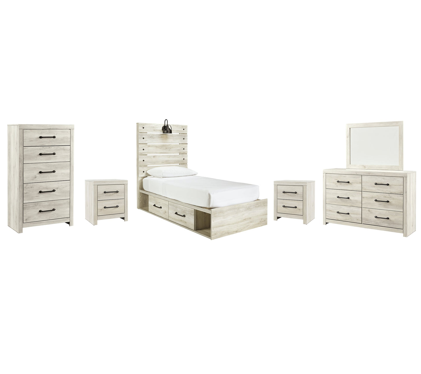 Cambeck Twin Panel Bed with 4 Storage Drawers with Mirrored Dresser, Chest and 2 Nightstands Furniture Mart - online today or in-store at our location in Duluth, Ga. Furniture Mart Georgia. View our lowest price today. Shop Now.