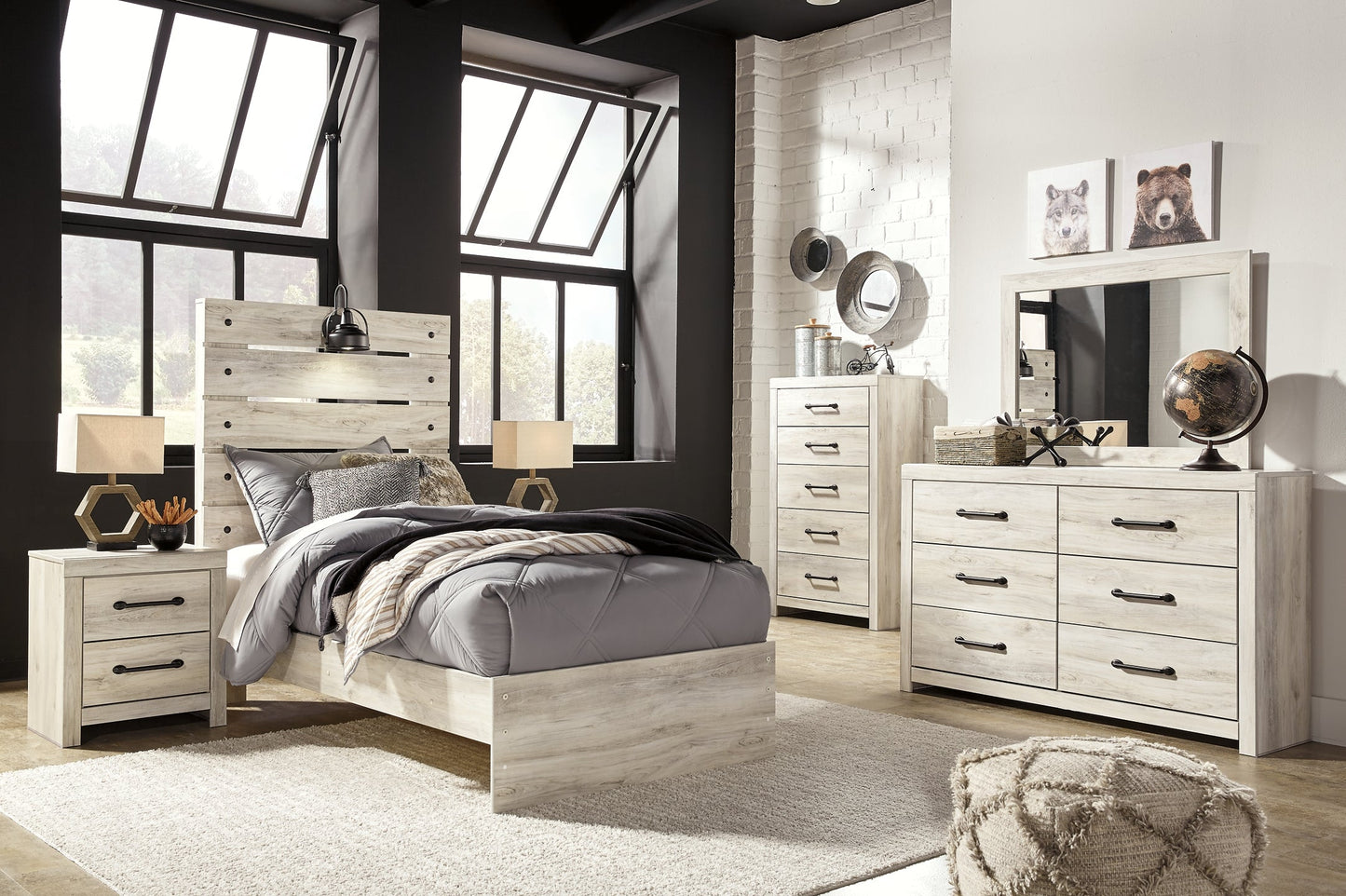 Cambeck Twin Panel Bed with Mirrored Dresser, Chest and Nightstand Furniture Mart -  online today or in-store at our location in Duluth, Ga. Furniture Mart Georgia. View our lowest price today. Shop Now. 