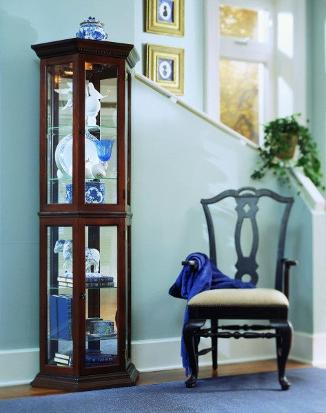 Cherry Trapizode Mirrored Curio Furniture Mart -  online today or in-store at our location in Duluth, Ga. Furniture Mart Georgia. View our lowest price today. Shop Now.