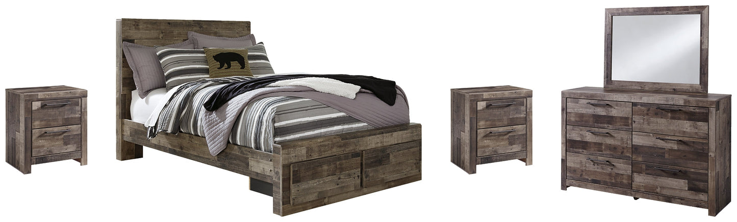 Derekson Full Panel Bed with 2 Storage Drawers with Mirrored Dresser and 2 Nightstands Furniture Mart - online today or in-store at our location in Duluth, Ga. Furniture Mart Georgia. View our lowest price today. Shop Now.