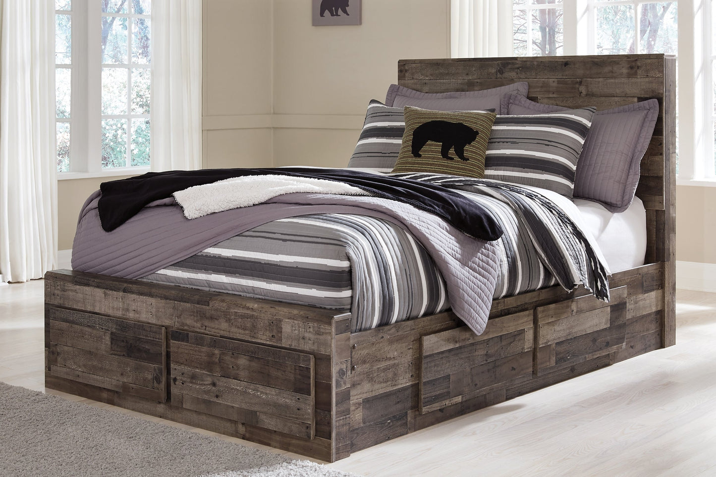 Derekson Full Panel Bed with 6 Storage Drawers with Mirrored Dresser, Chest and 2 Nightstands Furniture Mart - online today or in-store at our location in Duluth, Ga. Furniture Mart Georgia. View our lowest price today. Shop Now.
