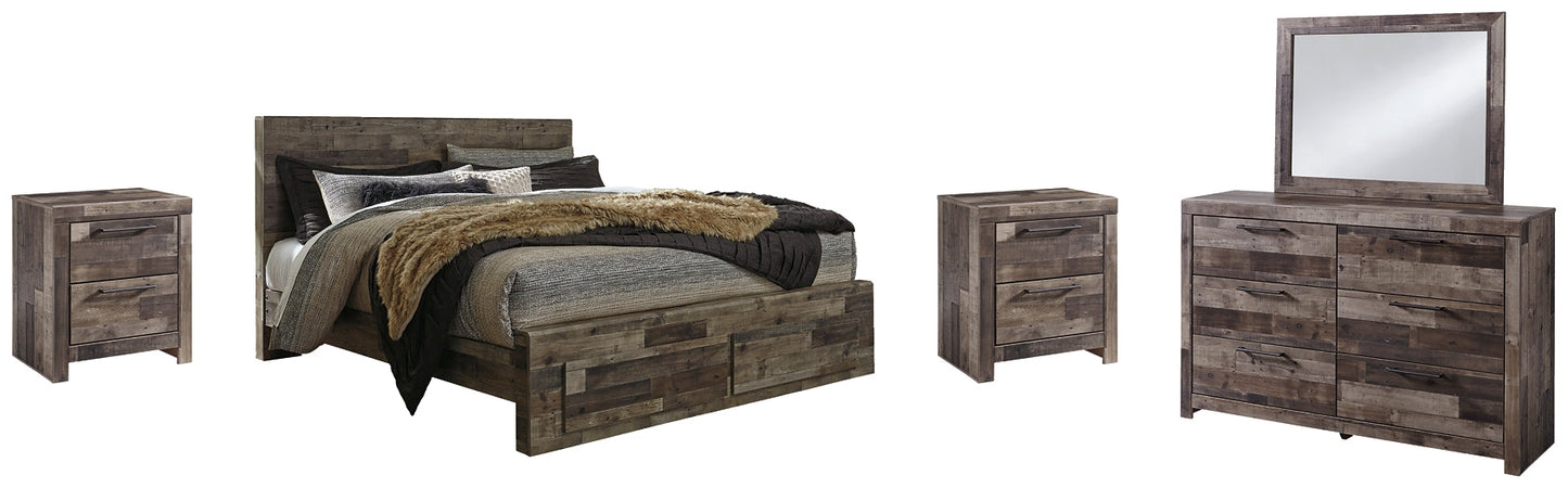 Derekson King Panel Bed with 2 Storage Drawers with Mirrored Dresser and 2 Nightstands Furniture Mart - online today or in-store at our location in Duluth, Ga. Furniture Mart Georgia. View our lowest price today. Shop Now.