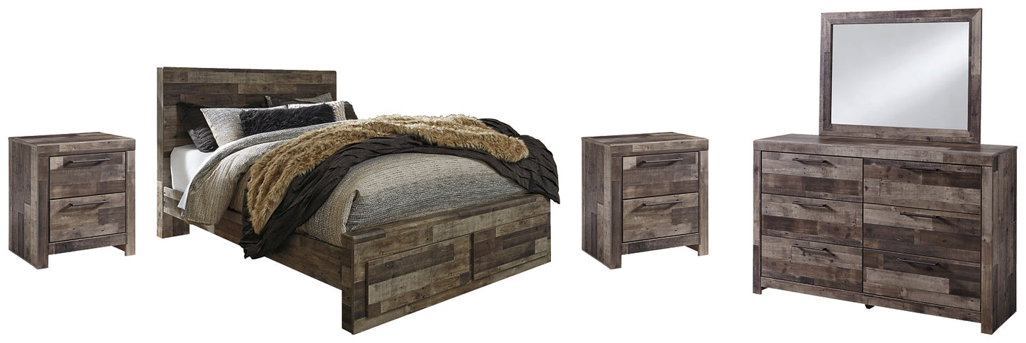Derekson Queen Panel Bed with 2 Storage Drawers with Mirrored Dresser, Chest and Nightstand Furniture Mart - online today or in-store at our location in Duluth, Ga. Furniture Mart Georgia. View our lowest price today. Shop Now.