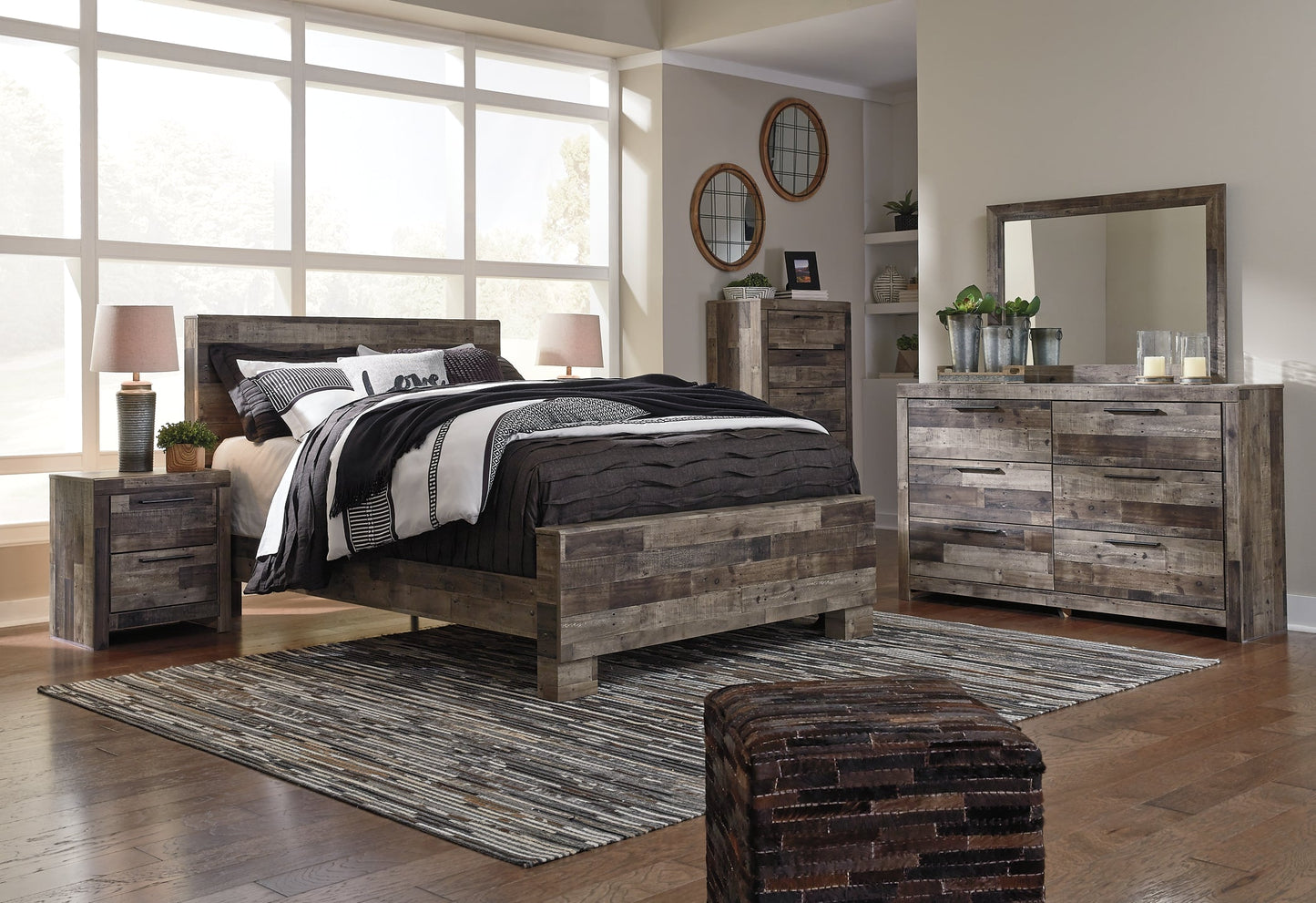 Derekson Queen Panel Bed with Mirrored Dresser, Chest and Nightstand Furniture Mart - online today or in-store at our location in Duluth, Ga. Furniture Mart Georgia. View our lowest price today. Shop Now.