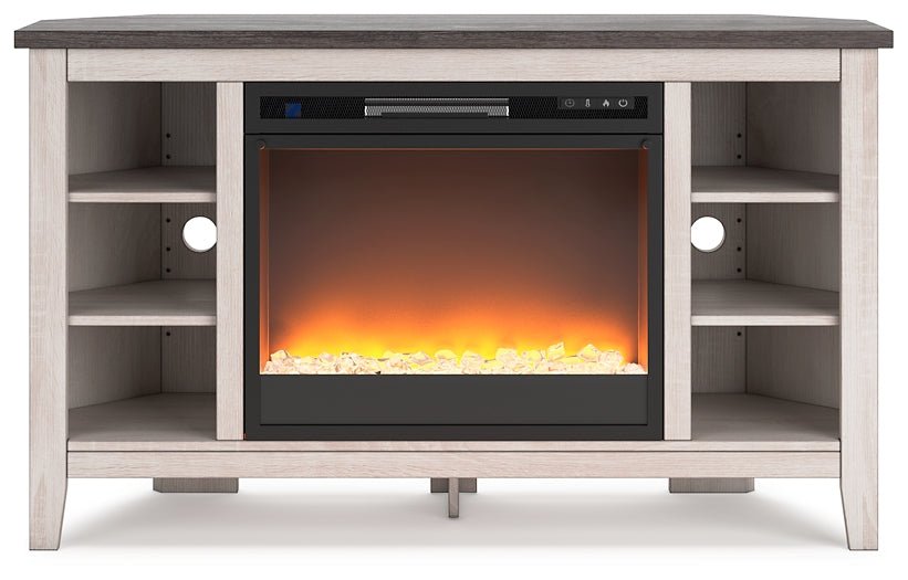 Dorrinson Corner TV Stand with Electric Fireplace Furniture Mart -  online today or in-store at our location in Duluth, Ga. Furniture Mart Georgia. View our lowest price today. Shop Now. 