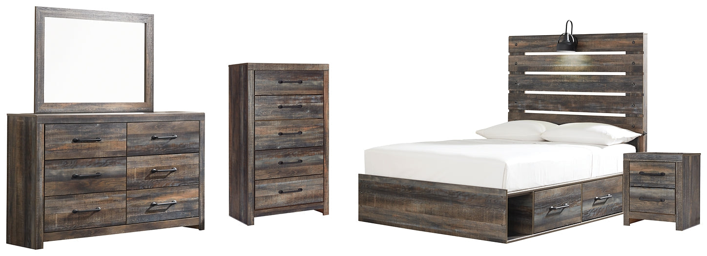 Drystan Full Panel Bed with 4 Storage Drawers with Mirrored Dresser, Chest and Nightstand Furniture Mart -  online today or in-store at our location in Duluth, Ga. Furniture Mart Georgia. View our lowest price today. Shop Now.