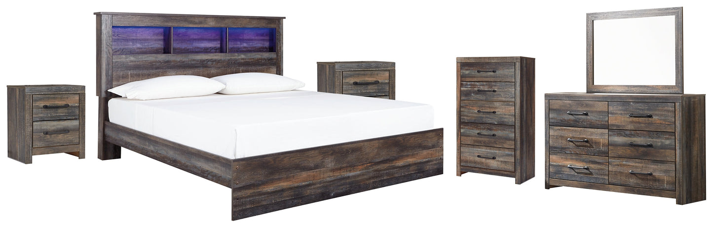 Drystan King Panel Bookcase Bed with Mirrored Dresser, Chest and 2 Nightstands Furniture Mart - online today or in-store at our location in Duluth, Ga. Furniture Mart Georgia. View our lowest price today. Shop Now.