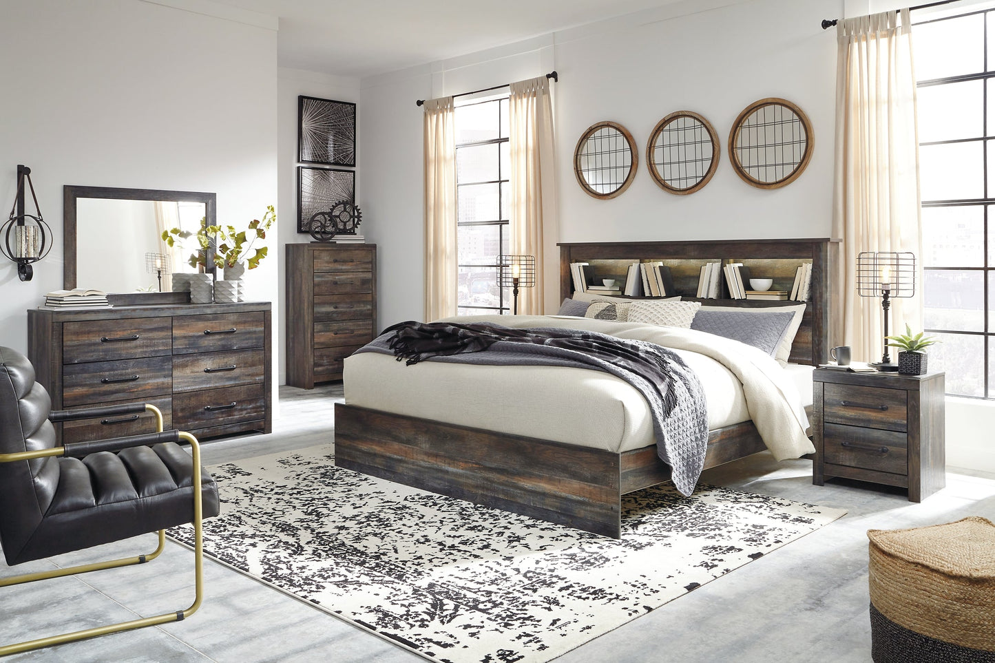 Drystan King Panel Bookcase Bed with Mirrored Dresser, Chest and Nightstand Furniture Mart - online today or in-store at our location in Duluth, Ga. Furniture Mart Georgia. View our lowest price today. Shop Now.