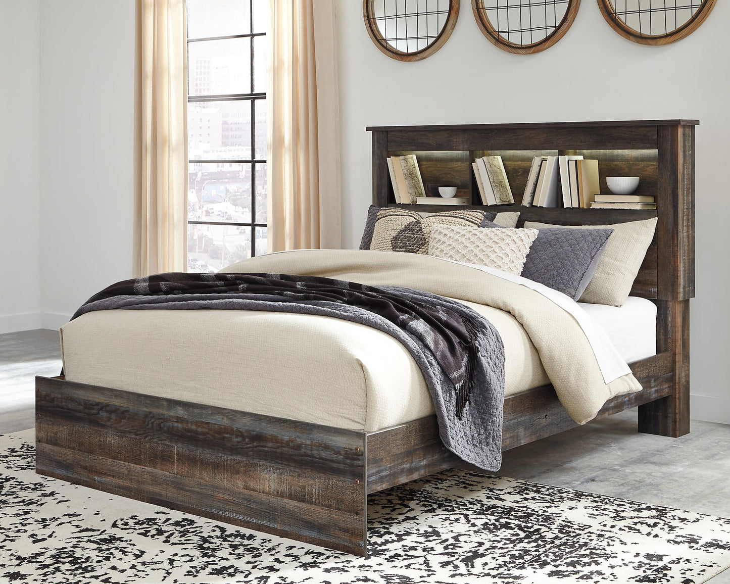 Drystan Queen Bookcase Bed with Mirrored Dresser and Chest Furniture Mart - online today or in-store at our location in Duluth, Ga. Furniture Mart Georgia. View our lowest price today. Shop Now.