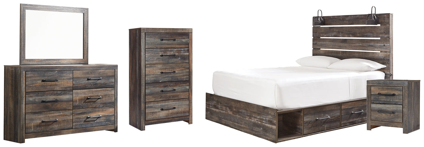 Drystan Queen Panel Bed with 2 Storage Drawers with Mirrored Dresser, Chest and Nightstand Furniture Mart - online today or in-store at our location in Duluth, Ga. Furniture Mart Georgia. View our lowest price today. Shop Now.