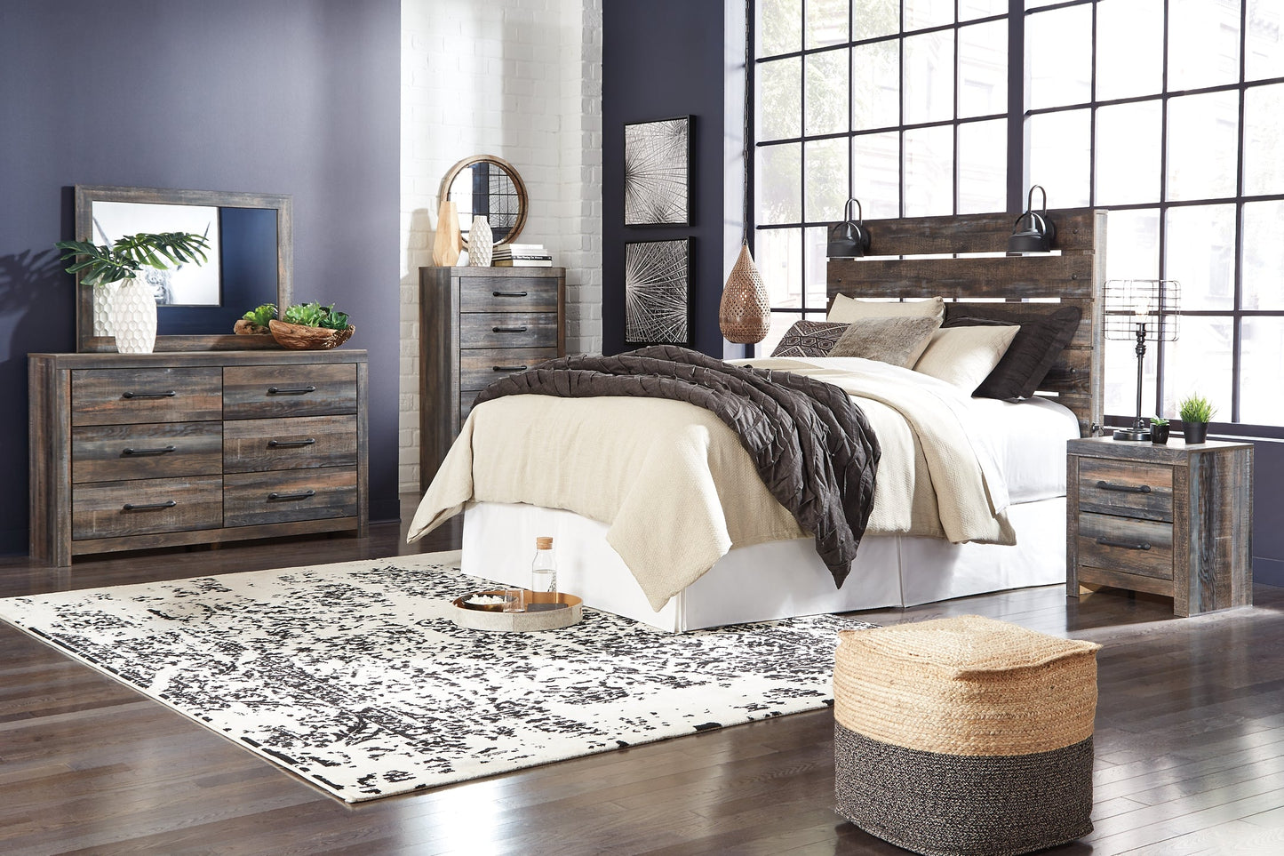 Drystan Queen Panel Headboard with Mirrored Dresser, Chest and Nightstand Furniture Mart - online today or in-store at our location in Duluth, Ga. Furniture Mart Georgia. View our lowest price today. Shop Now.