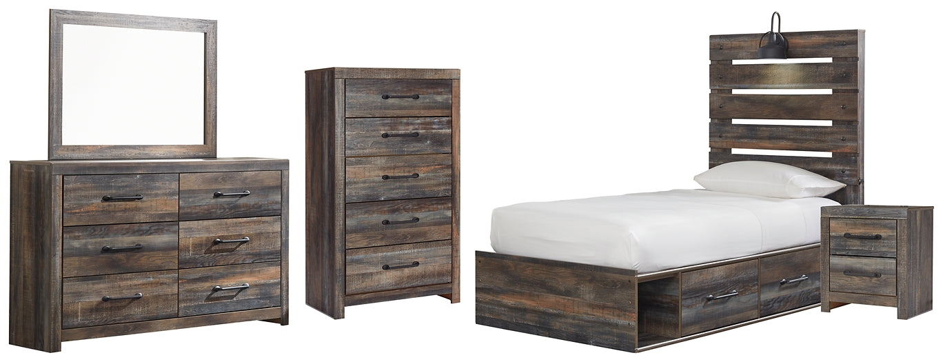 Drystan Twin Panel Bed with 4 Storage Drawers with Mirrored Dresser, Chest and Nightstand Furniture Mart - online today or in-store at our location in Duluth, Ga. Furniture Mart Georgia. View our lowest price today. Shop Now.