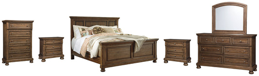Flynnter Queen Panel Bed with Mirrored Dresser, Chest and 2 Nightstands Furniture Mart -  online today or in-store at our location in Duluth, Ga. Furniture Mart Georgia. View our lowest price today. Shop Now. 