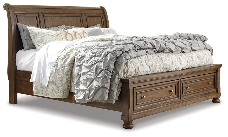 Flynnter Queen Sleigh Bed with 2 Storage Drawers with Mirrored Dresser and 2 Nightstands Furniture Mart -  online today or in-store at our location in Duluth, Ga. Furniture Mart Georgia. View our lowest price today. Shop Now. 