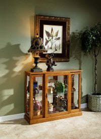 Golden Oak Mirrored Curio Console Furniture Mart -  online today or in-store at our location in Duluth, Ga. Furniture Mart Georgia. View our lowest price today. Shop Now.