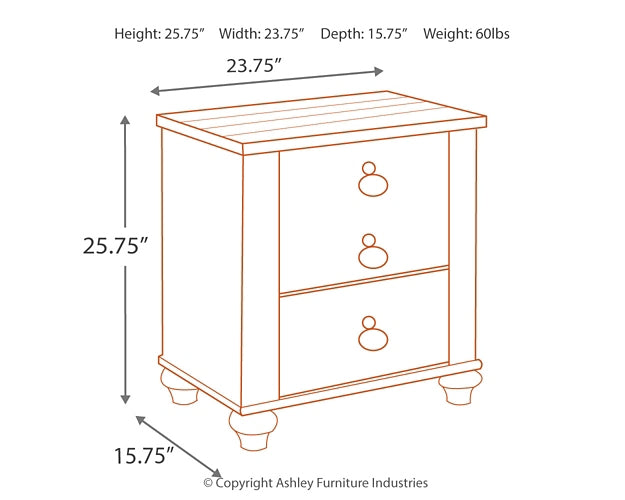 Willowton Panel Bed With Nightstand