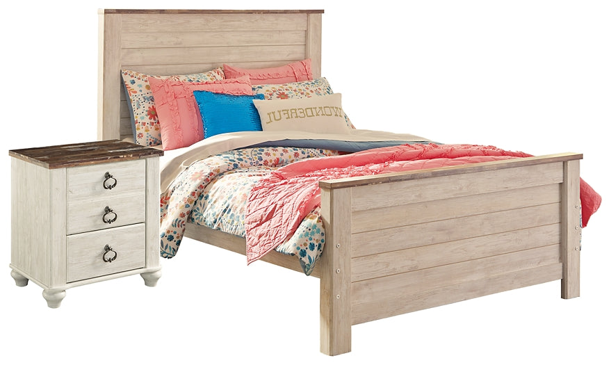 Willowton Panel Bed With Nightstand