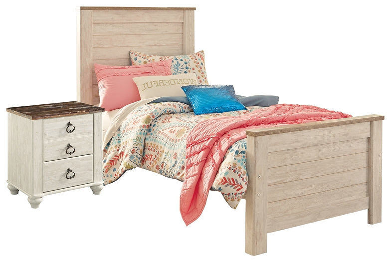 Willowton Panel Bed With Nightstand