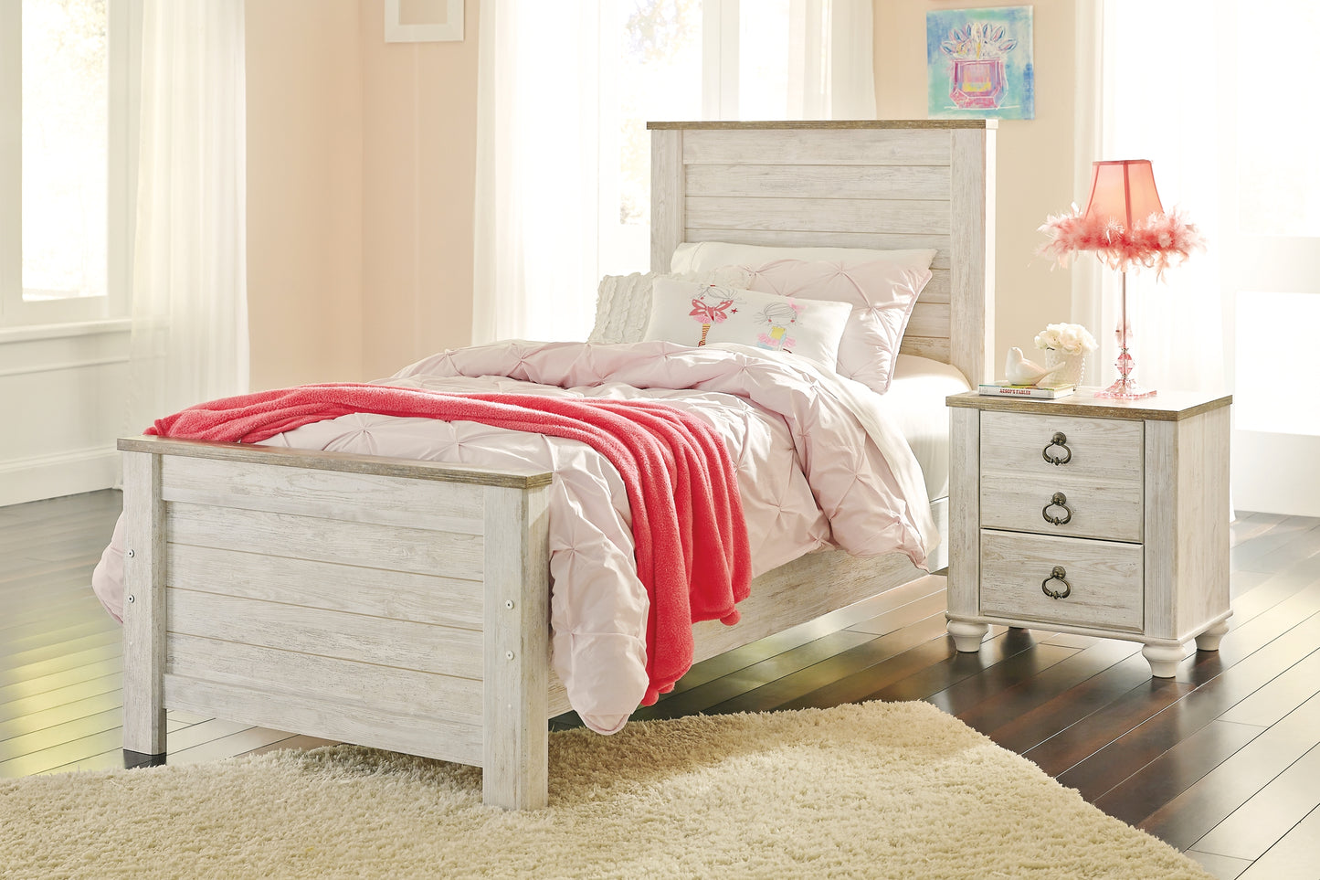Willowton Panel Bed With Nightstand