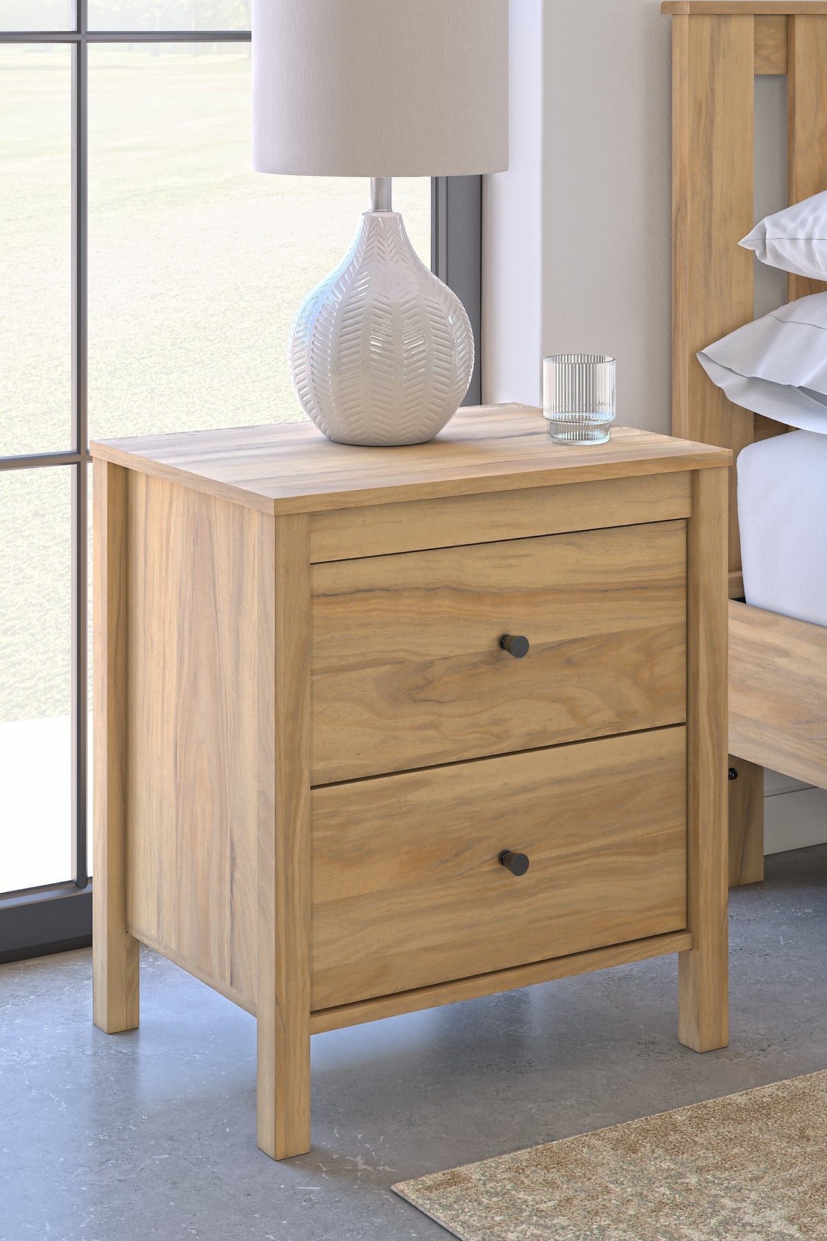 Bermacy Full Platform Bed with Dresser and Nightstand