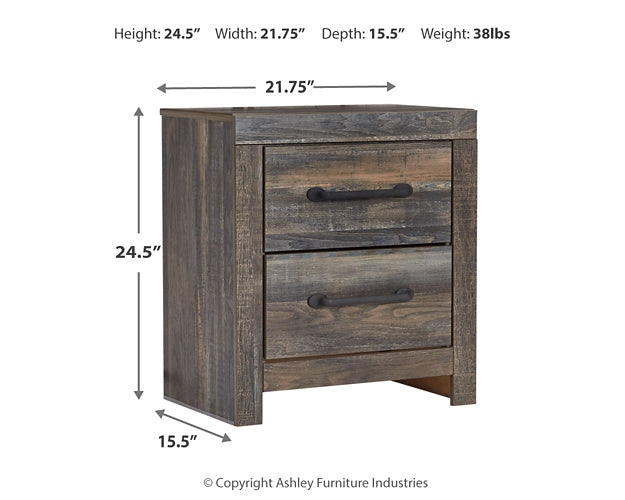 Drystan Twin Panel Headboard with Mirrored Dresser, Chest and Nightstand