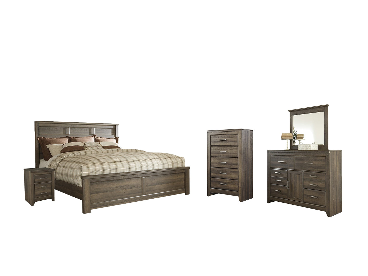 Juararo King Panel Bed with Mirrored Dresser, Chest and Nightstand Furniture Mart - online today or in-store at our location in Duluth, Ga. Furniture Mart Georgia. View our lowest price today. Shop Now.