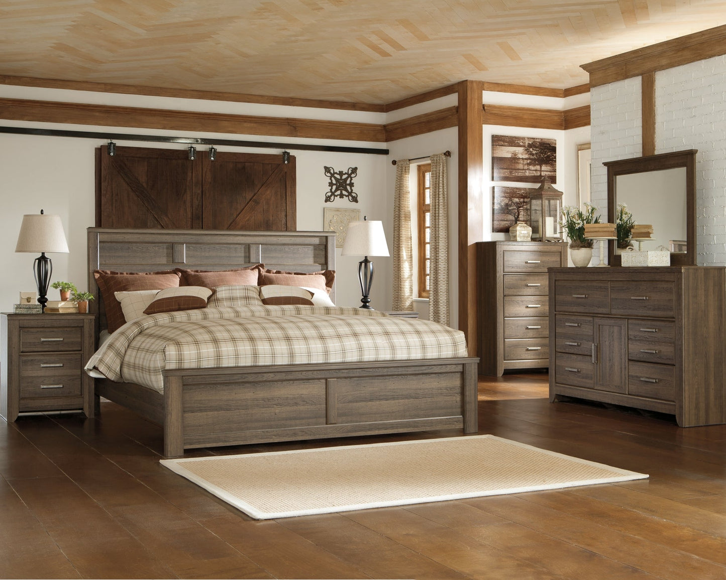 Juararo Queen Panel Bed with Mirrored Dresser and Chest Furniture Mart - online today or in-store at our location in Duluth, Ga. Furniture Mart Georgia. View our lowest price today. Shop Now.