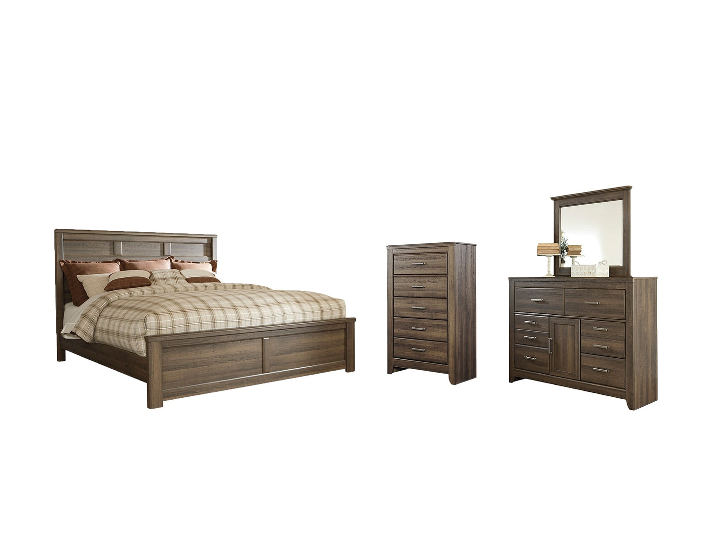 Juararo Queen Panel Bed with Mirrored Dresser and Chest Furniture Mart - online today or in-store at our location in Duluth, Ga. Furniture Mart Georgia. View our lowest price today. Shop Now.