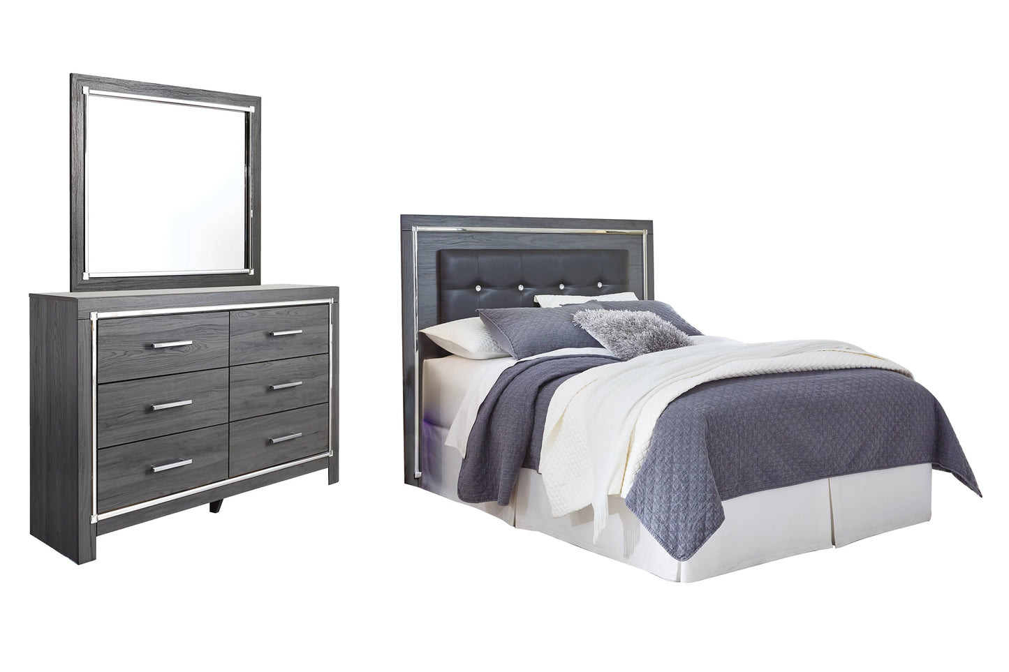 Lodanna Queen/Full Upholstered Panel Headboard with Mirrored Dresser Furniture Mart - online today or in-store at our location in Duluth, Ga. Furniture Mart Georgia. View our lowest price today. Shop Now.