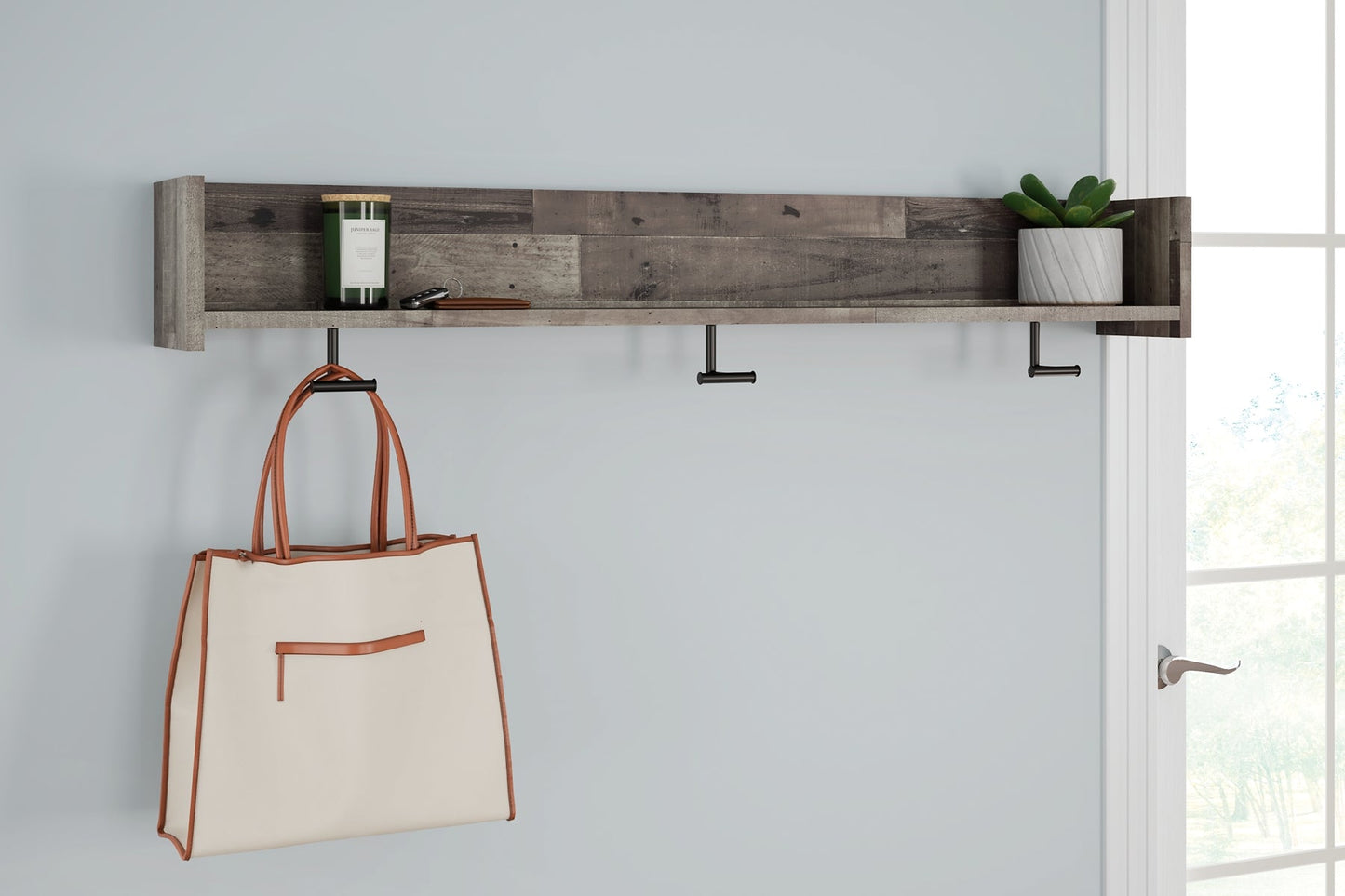 Neilsville Wall Mounted Coat Rack w/Shelf Furniture Mart -  online today or in-store at our location in Duluth, Ga. Furniture Mart Georgia. View our lowest price today. Shop Now. 