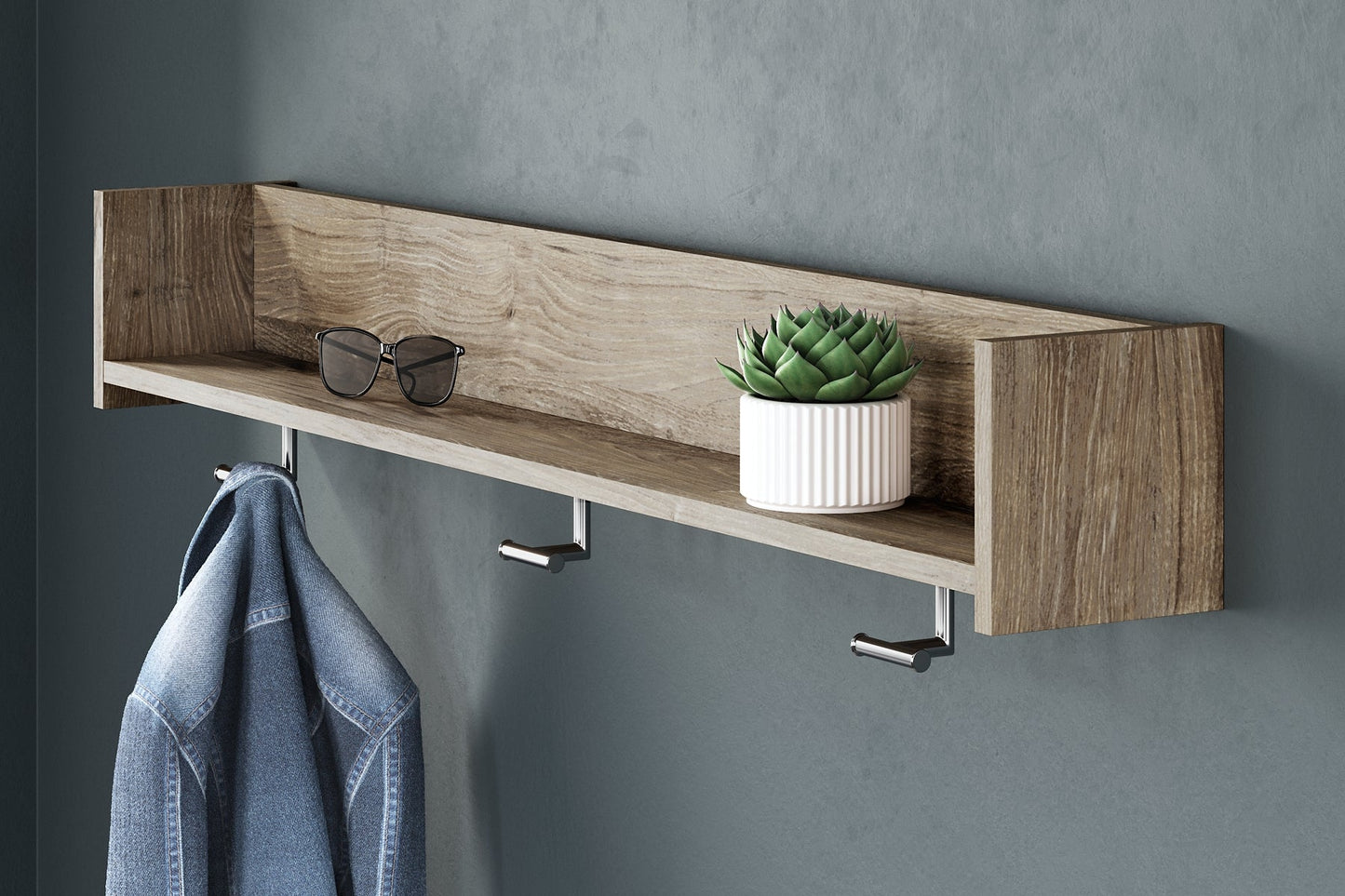 Oliah Wall Mounted Coat Rack w/Shelf Furniture Mart -  online today or in-store at our location in Duluth, Ga. Furniture Mart Georgia. View our lowest price today. Shop Now. 