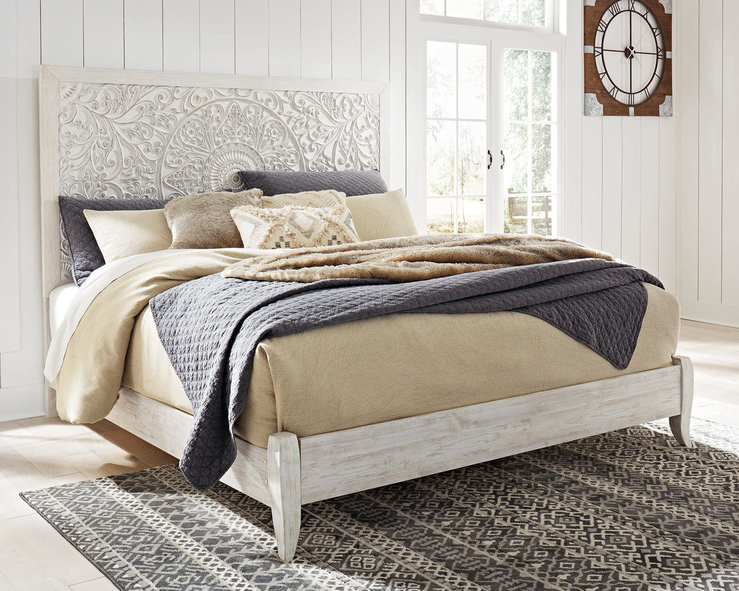 Paxberry King Panel Bed with Mirrored Dresser and Chest Furniture Mart - online today or in-store at our location in Duluth, Ga. Furniture Mart Georgia. View our lowest price today. Shop Now.