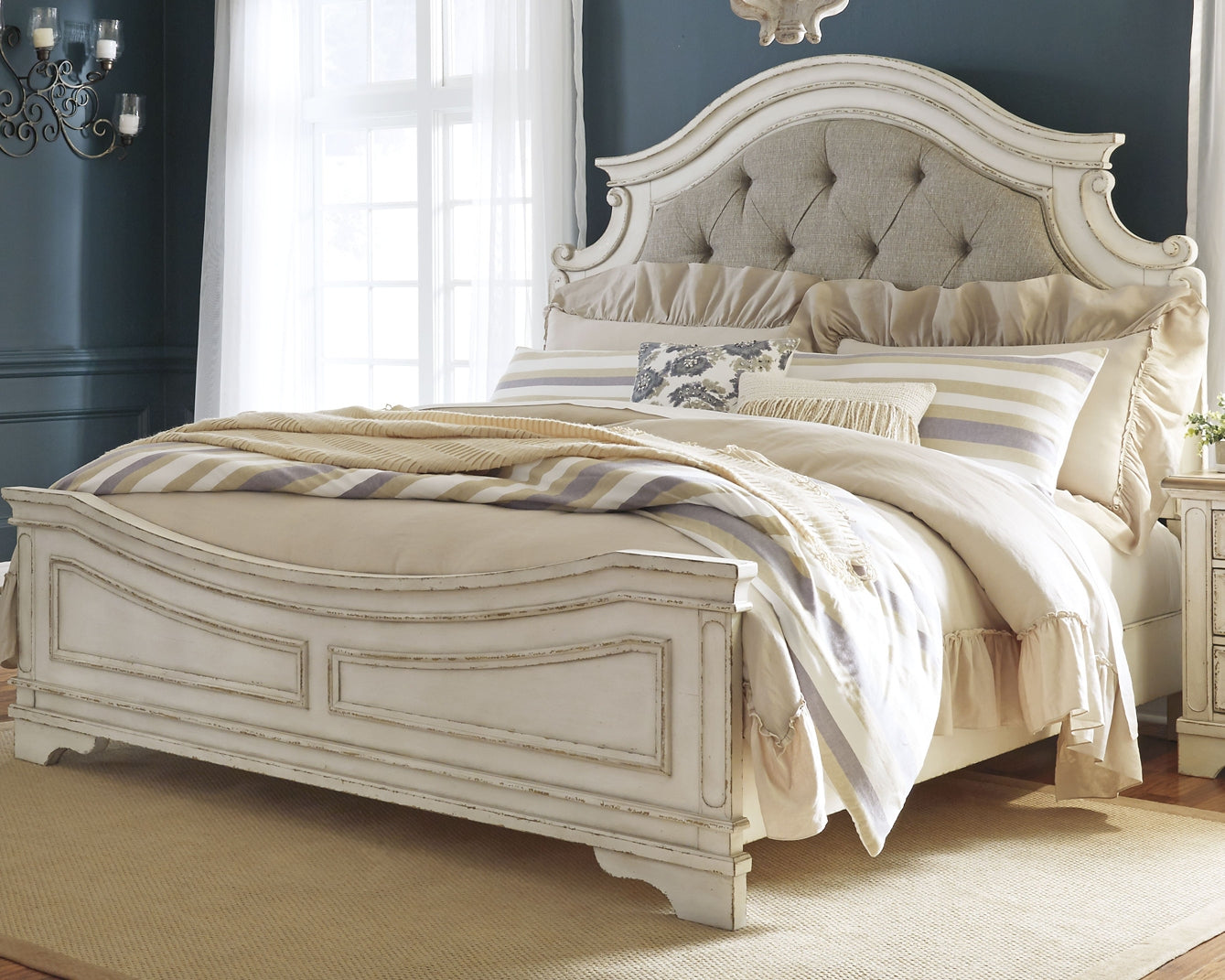 Realyn California King Upholstered Panel Bed with Mirrored Dresser Furniture Mart - online today or in-store at our location in Duluth, Ga. Furniture Mart Georgia. View our lowest price today. Shop Now.