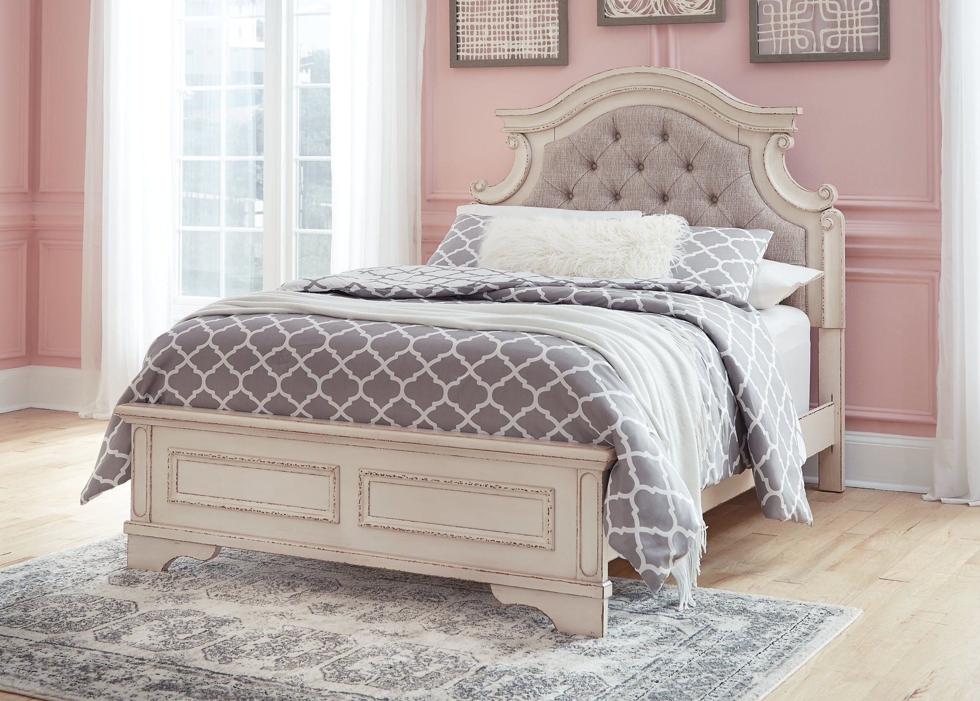Realyn Full Panel Bed with Mirrored Dresser and 2 Nightstands Furniture Mart -  online today or in-store at our location in Duluth, Ga. Furniture Mart Georgia. View our lowest price today. Shop Now. 