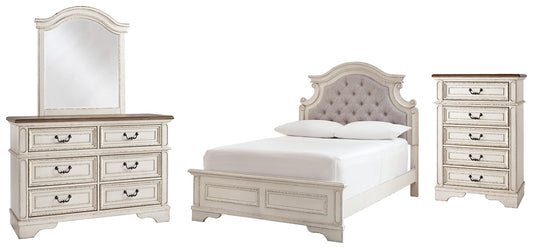 Realyn Full Panel Bed with Mirrored Dresser and Chest Furniture Mart -  online today or in-store at our location in Duluth, Ga. Furniture Mart Georgia. View our lowest price today. Shop Now. 