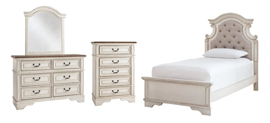 Realyn Twin Panel Bed with Mirrored Dresser and Chest Furniture Mart -  online today or in-store at our location in Duluth, Ga. Furniture Mart Georgia. View our lowest price today. Shop Now. 
