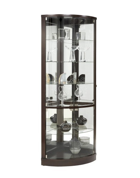 Sable Mirrored Back Curved Corner Curio Furniture Mart -  online today or in-store at our location in Duluth, Ga. Furniture Mart Georgia. View our lowest price today. Shop Now.