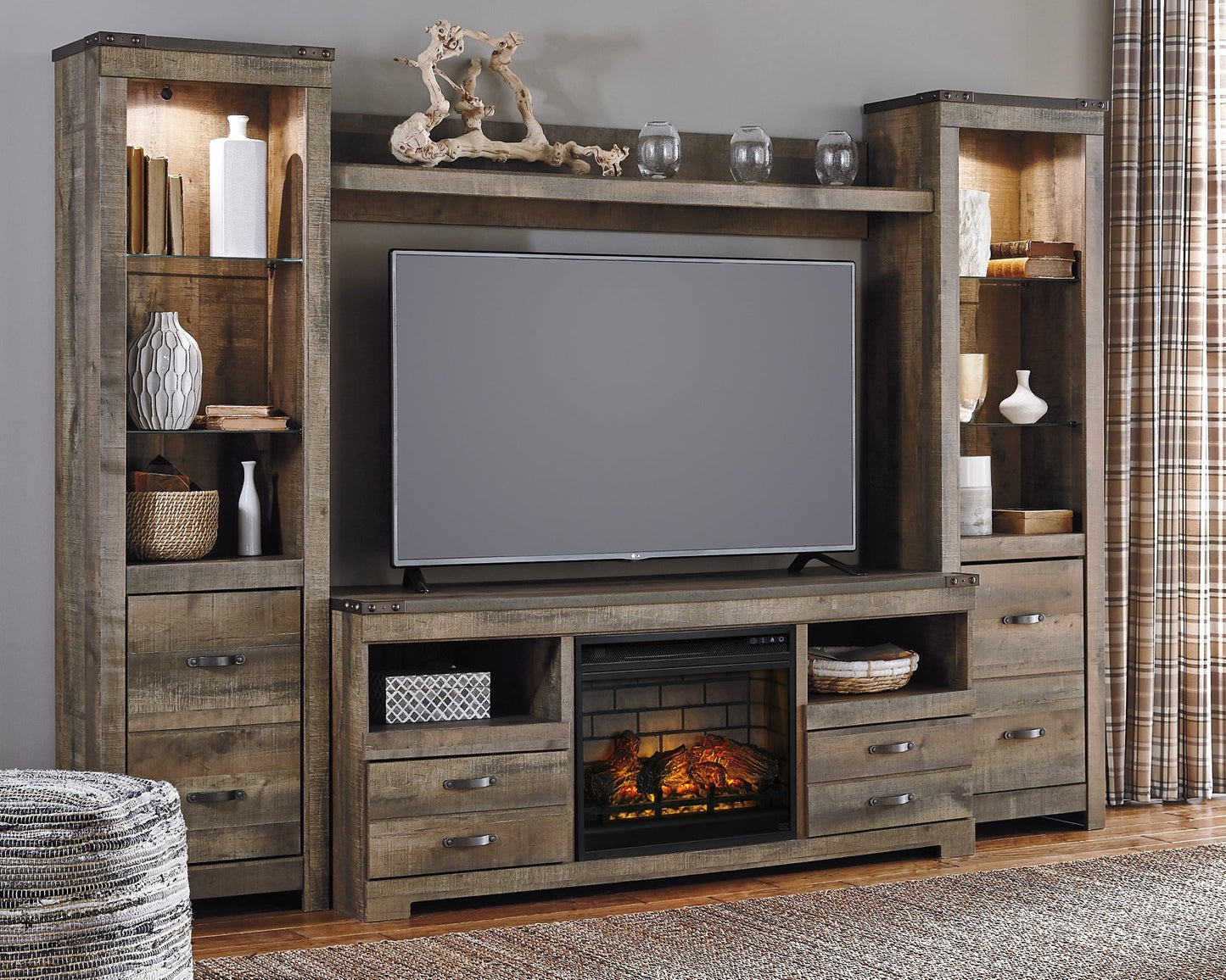 Trinell 4-Piece Entertainment Center with Electric Fireplace Furniture Mart - online today or in-store at our location in Duluth, Ga. Furniture Mart Georgia. View our lowest price today. Shop Now.