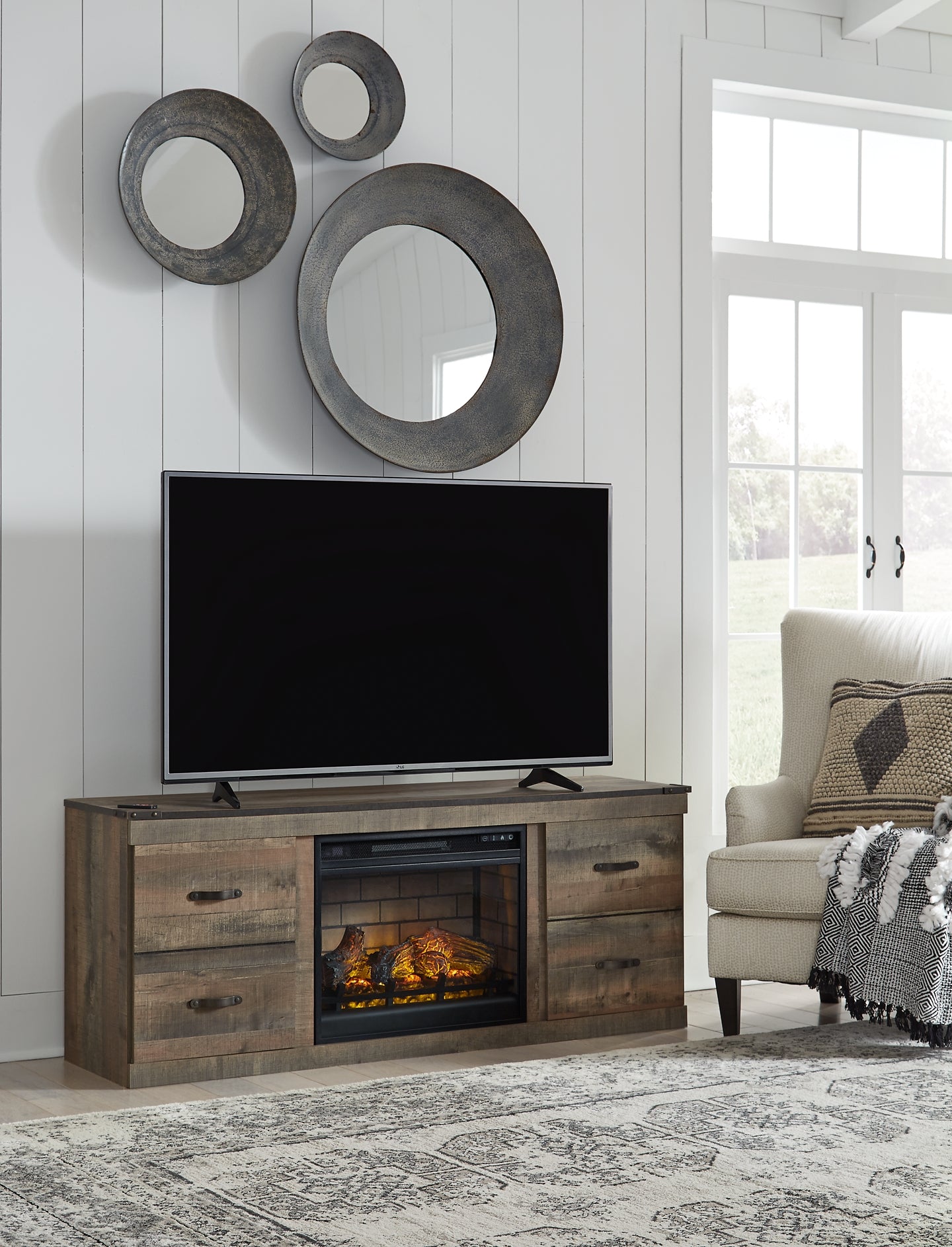 Trinell TV Stand with Electric Fireplace Furniture Mart -  online today or in-store at our location in Duluth, Ga. Furniture Mart Georgia. View our lowest price today. Shop Now. 