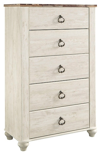 Willowton Five Drawer Chest Furniture Mart - online today or in-store at our location in Duluth, Ga. Furniture Mart Georgia. View our lowest price today. Shop Now.