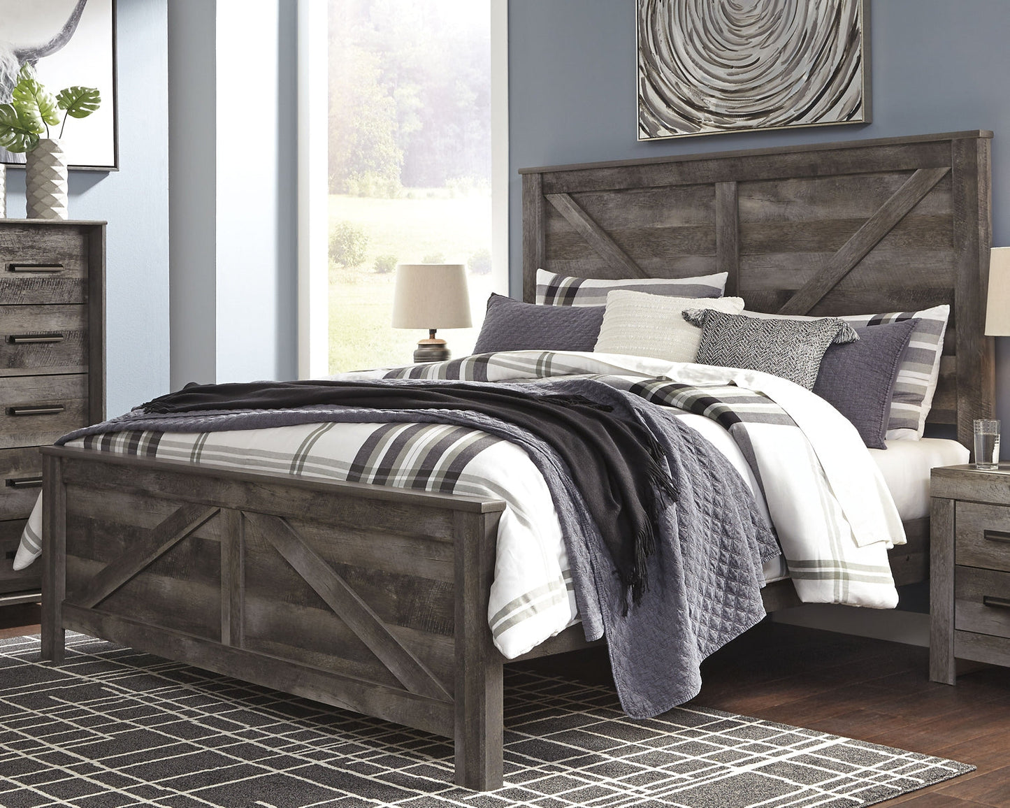 Wynnlow King Crossbuck Panel Bed with Mirrored Dresser, Chest and Nightstand Furniture Mart - online today or in-store at our location in Duluth, Ga. Furniture Mart Georgia. View our lowest price today. Shop Now.