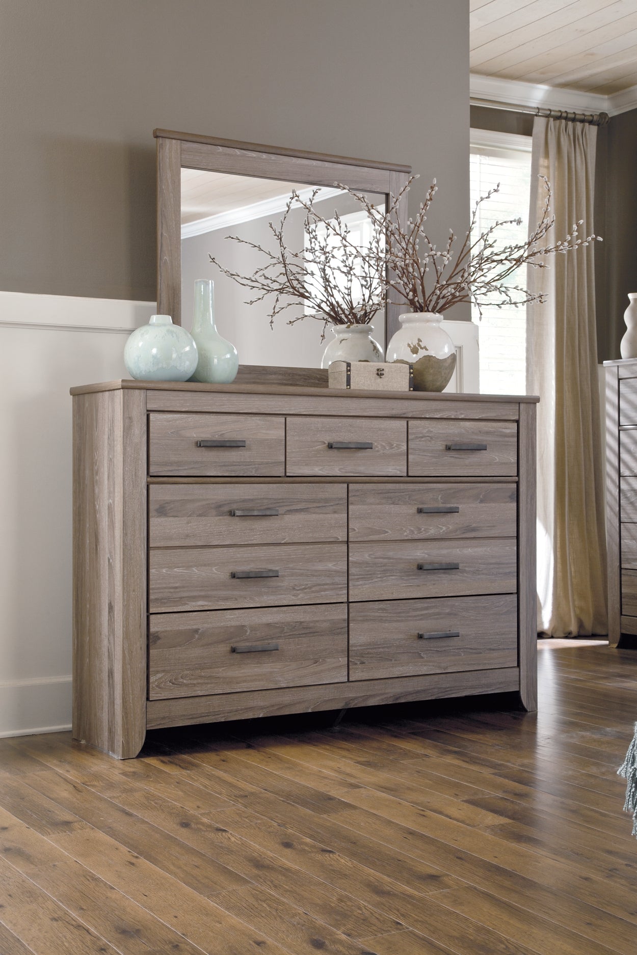 Zelen King Panel Bed with Mirrored Dresser and 2 Nightstands Furniture Mart - online today or in-store at our location in Duluth, Ga. Furniture Mart Georgia. View our lowest price today. Shop Now.