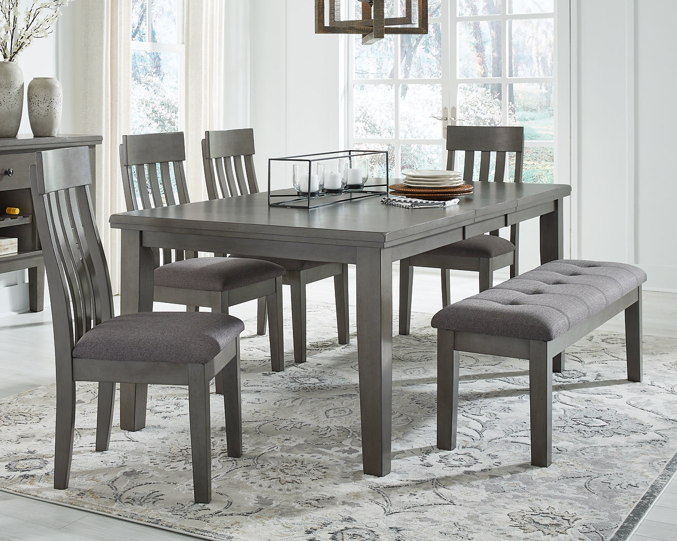 Hallanden Dining Table and 4 Chairs and Bench Furniture Mart - online today or in-store at our location in Duluth, Ga. Furniture Mart Georgia. View our lowest price today. Shop Now.
